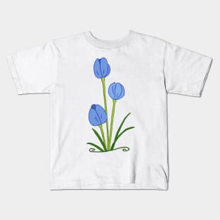 Blaue Blumen Kids T-Shirt